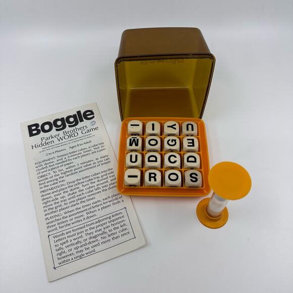 Vintage 1976 Boggle/Parker Game 3Minute Boggle Game w/ Challenge Cube Complete - Picture 3 of 6